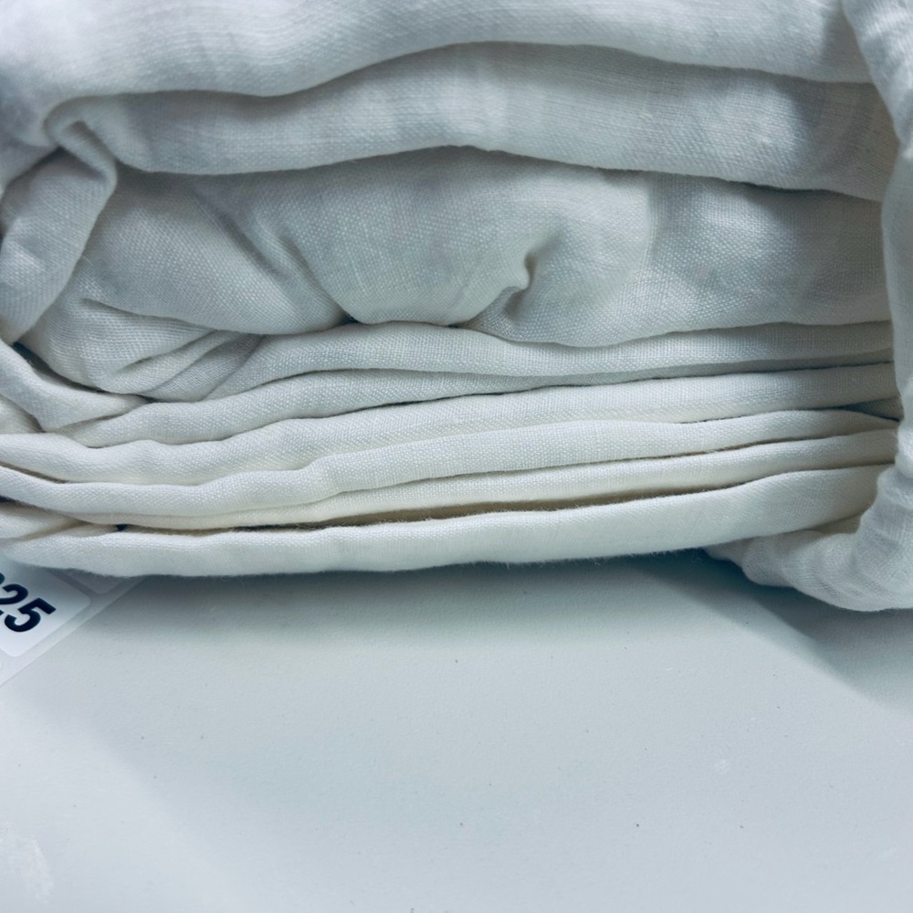 NWOT QUINCE European Linen Sheet Set King White 7206 - Picture 8 of 9